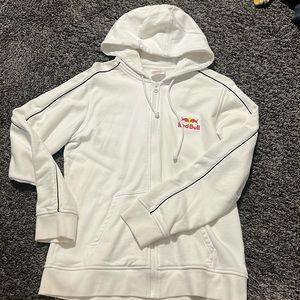 Women’s Red Bull hoodie zip up sweat shirt mint condition white sz Large